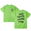 Anti Social Lifting Club T Shirt Exercise Fitness Letters