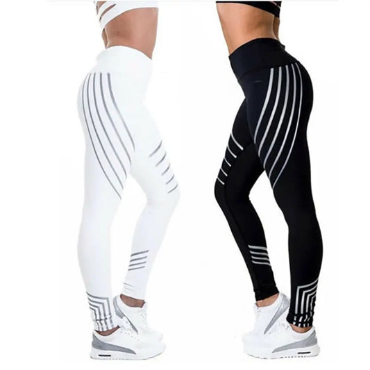 Kaminsky New Woman Fitness Leggings: High Elastic Shine Workout Pants