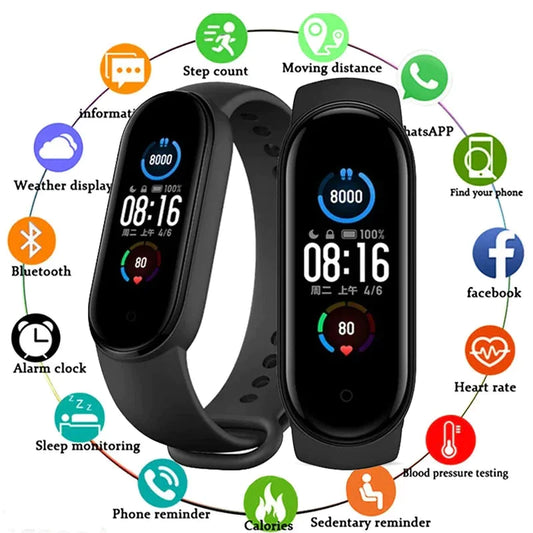 M4 Smart Watch Band Blood Pressure Bracelet Wristband Fitness Tracker Heart Rate