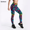 Quickitout Color Feathers 3D Printed Women's Mid-Waist Fitness Trousers