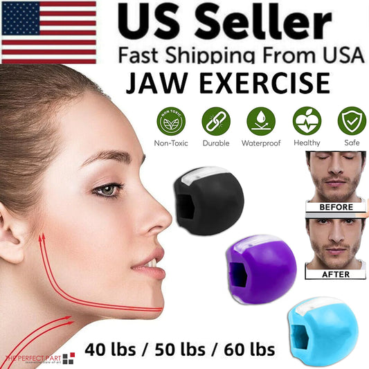 3PCS Jawline Exerciser Mouth Exercise Fitness Ball Neck Face Jaw Trainer Toning